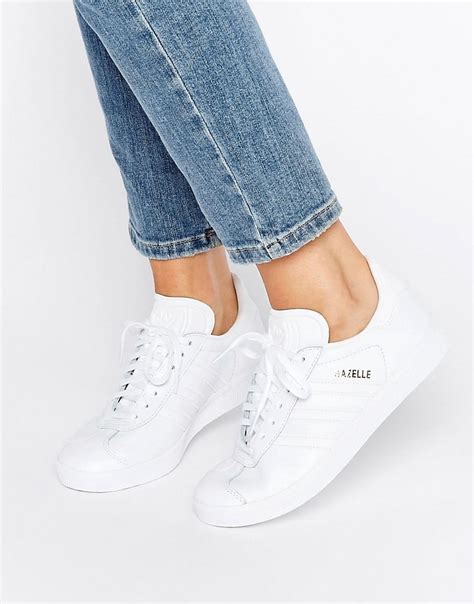 womens adidas white trainers|all white adidas sneakers women's.